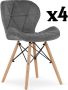 Meubel Square Eetkamerstoel LIT velvet grijs set van 4 kuipstoel eettafel stoelen Scandinavische stijl - Thumbnail 2