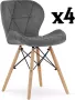 Meubel Square Eetkamerstoel LIT velvet grijs set van 4 kuipstoel eettafel stoelen Scandinavische stijl - Thumbnail 1