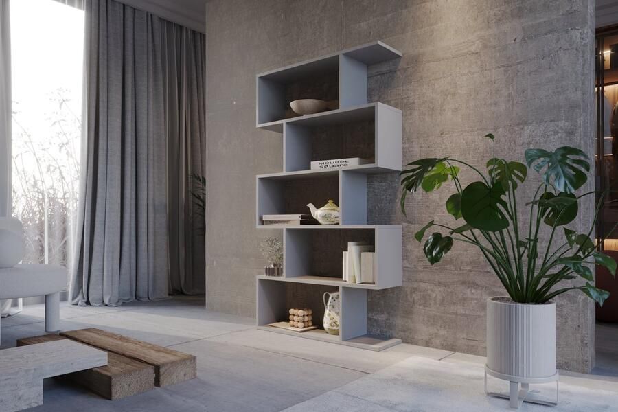 Meubel Square Boekenkast DIAMOND Grijs Opbergkast Boekenplank