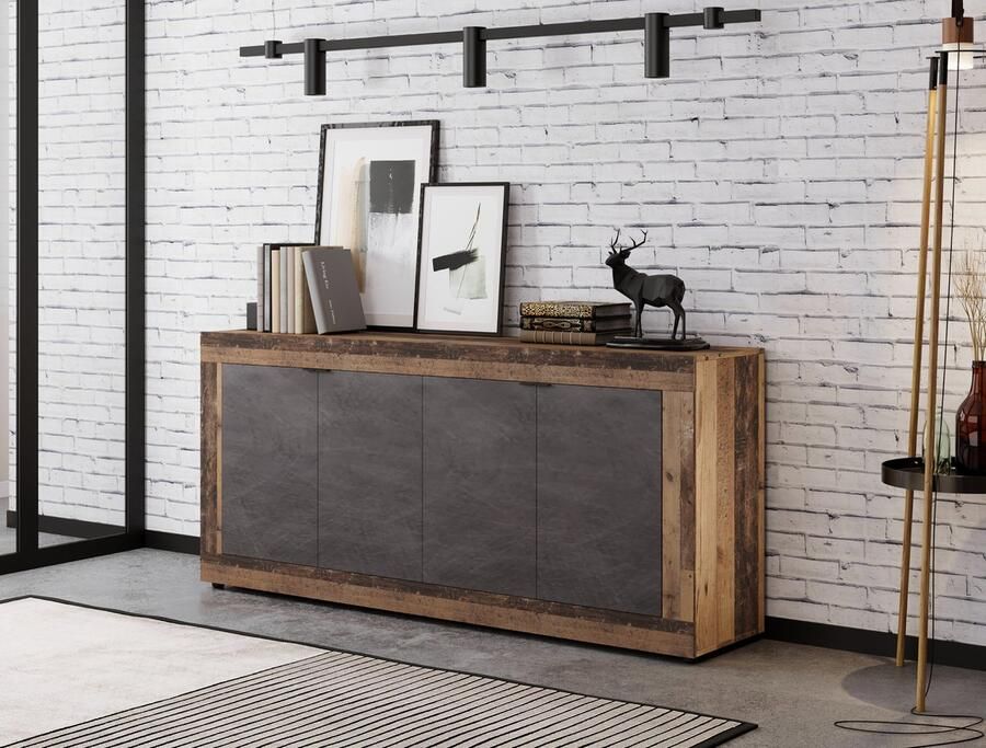 Meubel Square Dressoir Ferro Old Wood 180 cm Commode