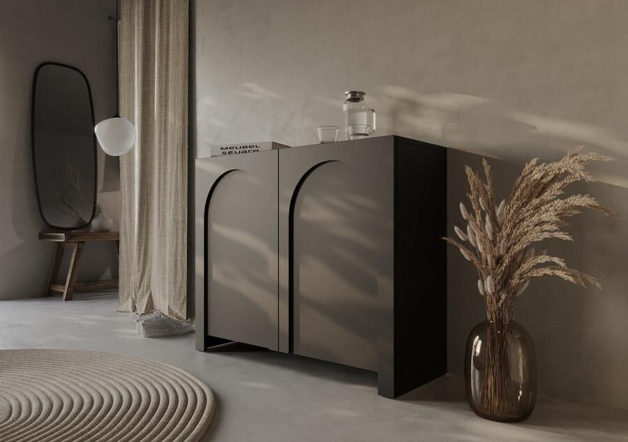 Meubel Square Dressoir Salamia Mat Zwart 100cm Kast