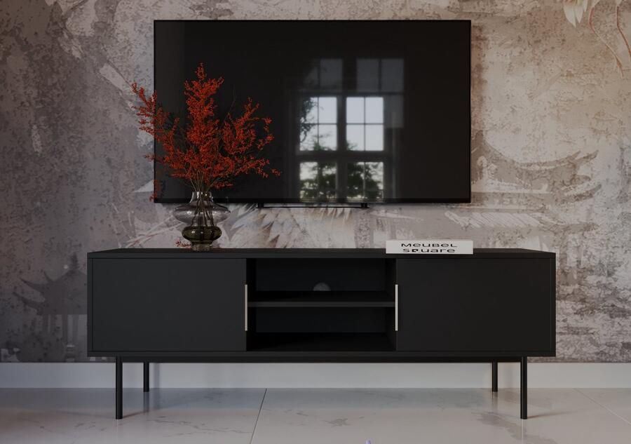 Meubel Square TV meubel Luxora Mat Zwart 154 cm Kast - Foto 2