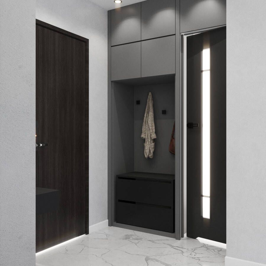 Meubel Square Schoenenkast STEP Mat Zwart Modulaire schoenenkast zonder handgrepen - Foto 2