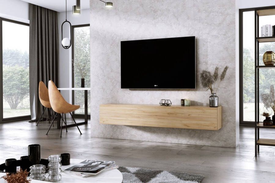 Meubel Square TV meubel DIAMOND Eiken 180cm Hangend TV Kast
