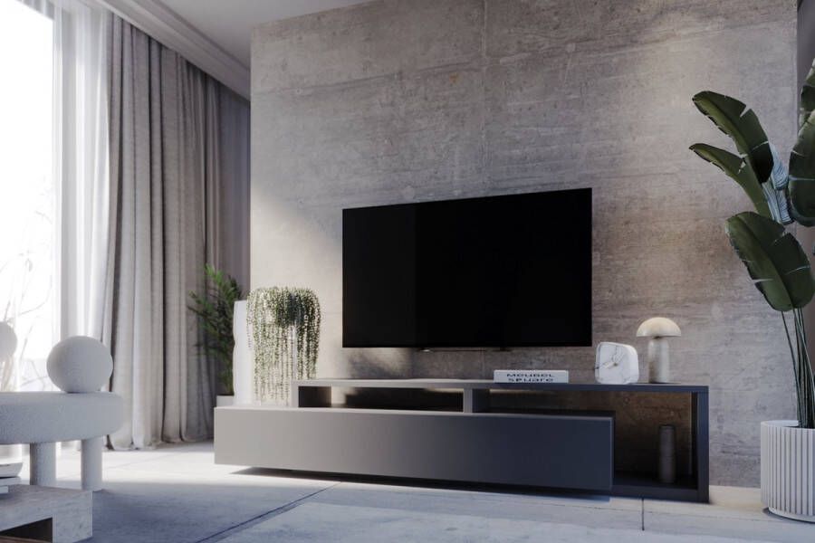 Meubel Square TV meubel TRON Antraciet 219 cm TV kast