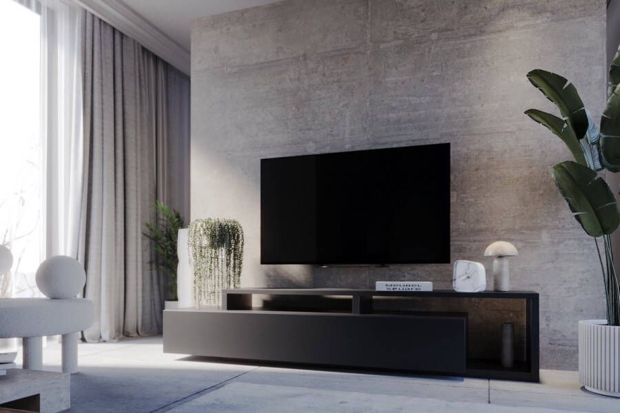 Meubel Square TV meubel TRON Mat Zwart 219 cm Luxe TV-kast - Foto 2
