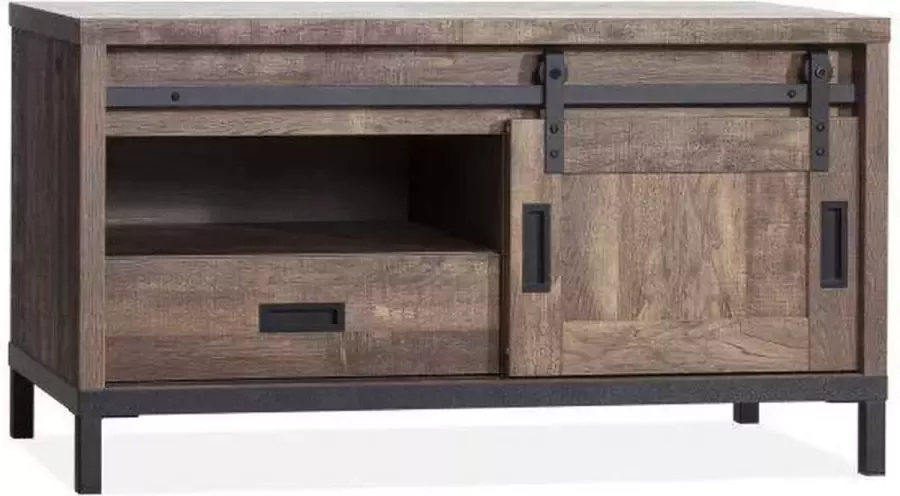 A-Meubel Staphorst TV meubel klein TV Kast TV Meubel Industrieel 120cm breed Espresso houtlook