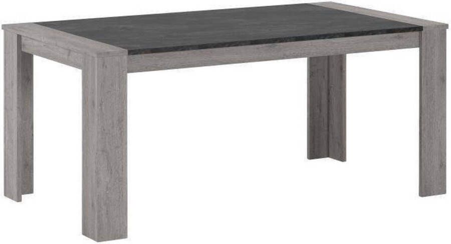 MEUBEL Tollebeek Eettafel Rechthoekige eettafel voor 6 personen Grijze houtlook Donkergrijs marmer look tafelblad - Foto 2