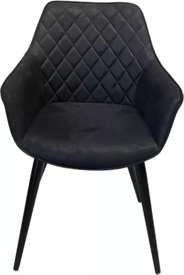 MeubelAsia MA05 Chic Eetkamerstoel Chic Zwart stoelen eetkamerstoelen set van 2 stoelen eetkamer stoelen met armleuning stoelen industrieel stoelen Zwart (Prijs voor 2 stuks)