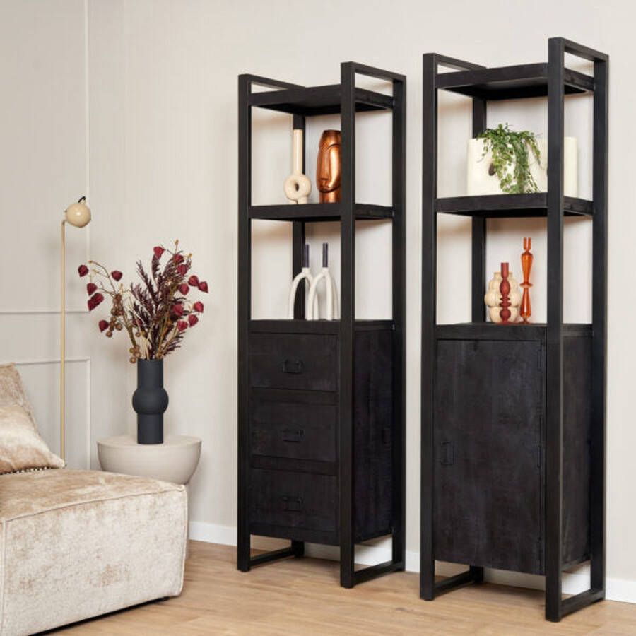 Meubelbaas Boekenkast Britt Black 1 deur