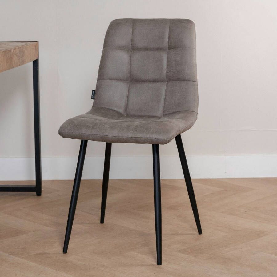 Meubelbaas Eetkamerstoel Tess Micro Suède Taupe