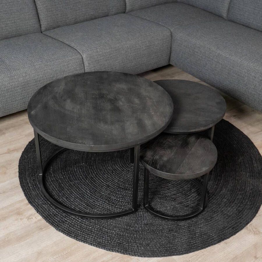 Meubelbaas Salontafel New York Triole All Black Set of 3