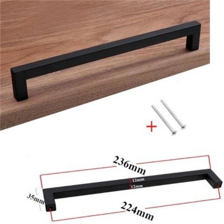 Handgreep zwart 23 6cm inclusief bevestigingsbouten Handgrepen Kast Meubelhandvat Landelijke greep Industriële Keukengreep Hand Grepen Robuust Deurgreep Staal Metaal schuifdeur Handvat Greep Schuifdeurgreep - Foto 3