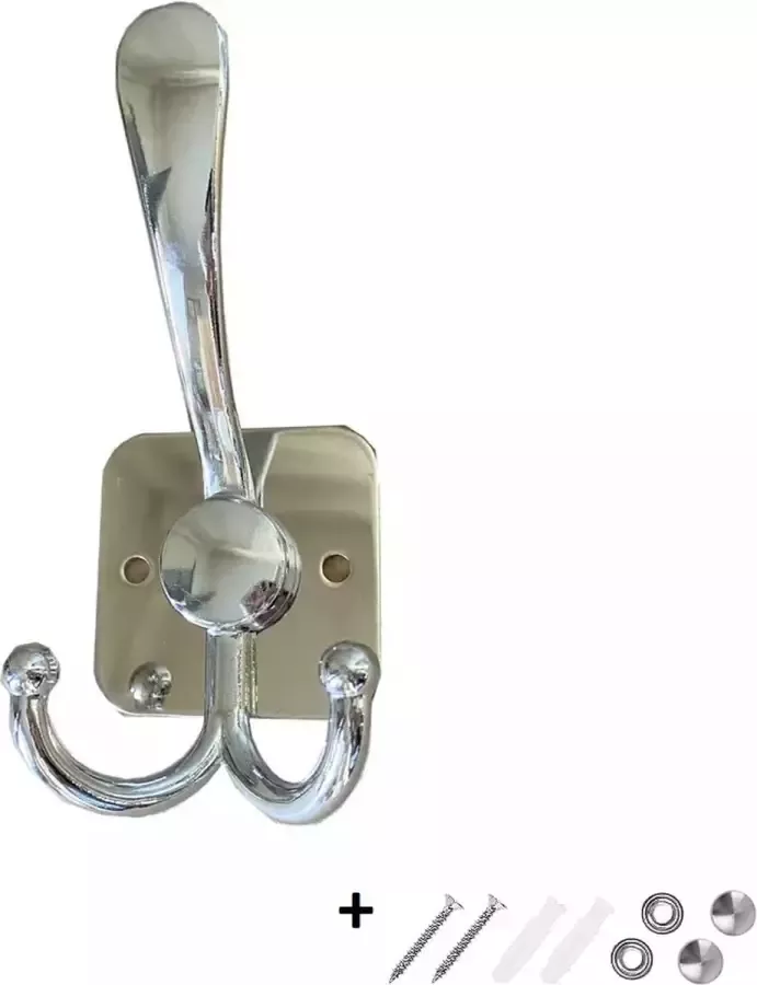 Hoexs Kapstokhaak RVS inclusief schroefjes Ophanghaken Ophanghaak Jashaak Kapstok haken Kapstokhaken Kapstokken Haak zilver| Handdoek haak - Foto 2