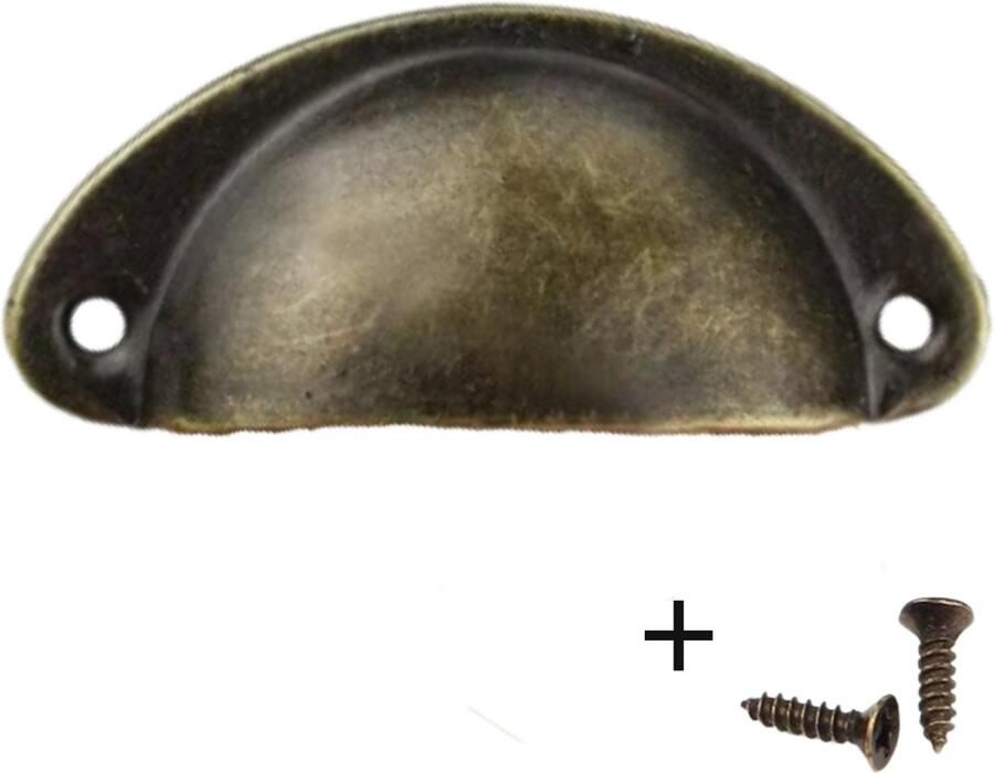 Meubelbeslag Komgreep Brons inclusief schroeven 83mm Meubelknop| Deurknop| Meubelhandvat Landelijke greep Industriële Keukengreep Hand Grepen Robuust Deurgreep Staal Metaal Strak schuifdeur Handvat