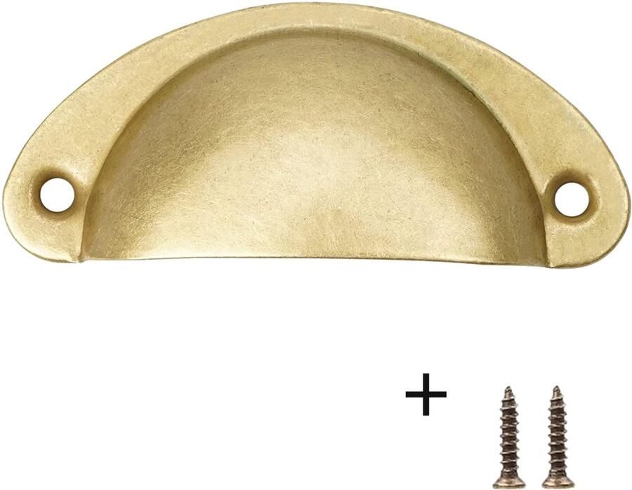 Hoexs Komgreep Goud inclusief schroeven 80mm Gouden Meubelknop Deurknop| Meubelhandvat Landelijke greep Industriële Keukengreep Hand Grepen Robuust Deurgreep Staal Metaal Strak Meubelbeslag schuifdeur Handvat