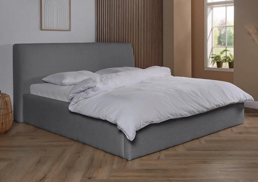 Meubelboer Bedframe Palma 140 x 200 cm Grijs met gratis topper en 2 gratis kussens!