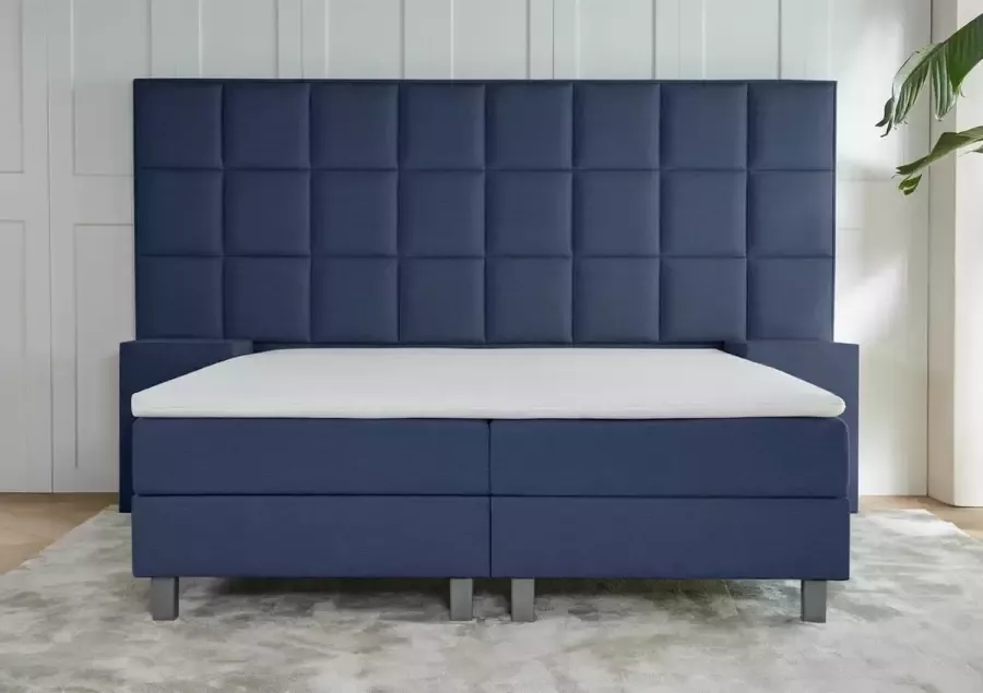 Meubelboer.nl Boxspring Napoli 160x200 Blauw met gratis topper!