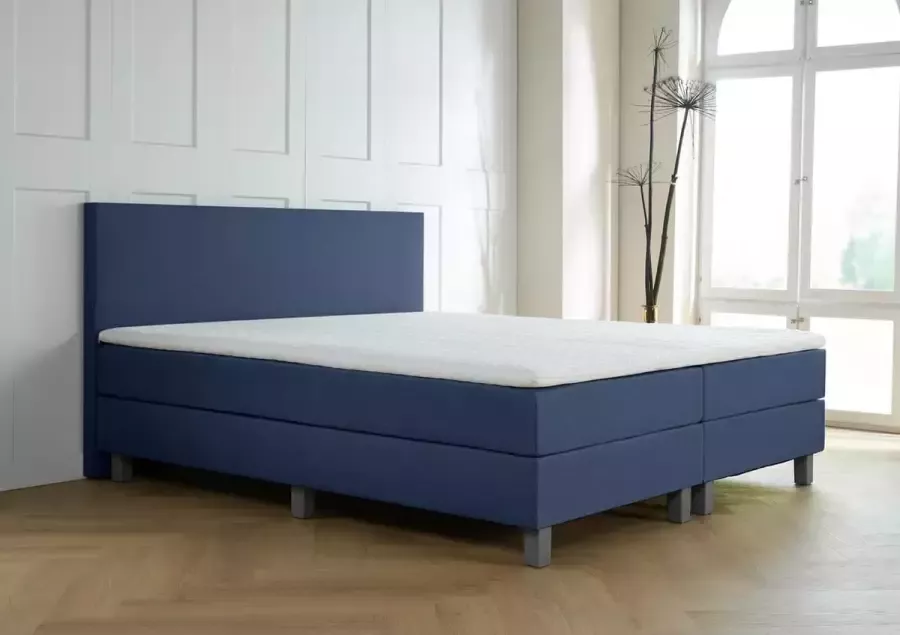 Meubelboer Boxspring Turijn 160 x 200 cm Blauw met gratis topper en 2 gratis kussens! - Foto 2