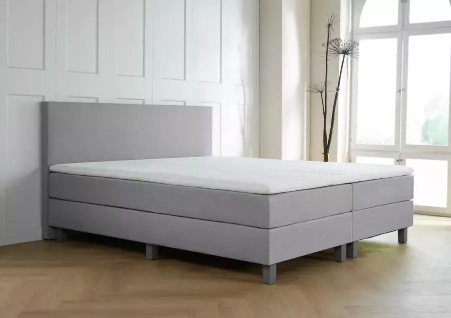 Meubelboer Boxspring Turijn 180 x 200 cm Grijs met gratis topper en 2 gratis kussens! - Foto 2