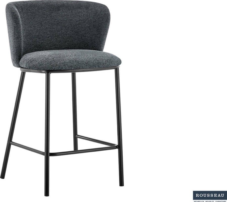 Meubeldiscounter COUNTERSTOEL BARSTOEL TUUR STOF DONKER GRIJS SET VAN 2