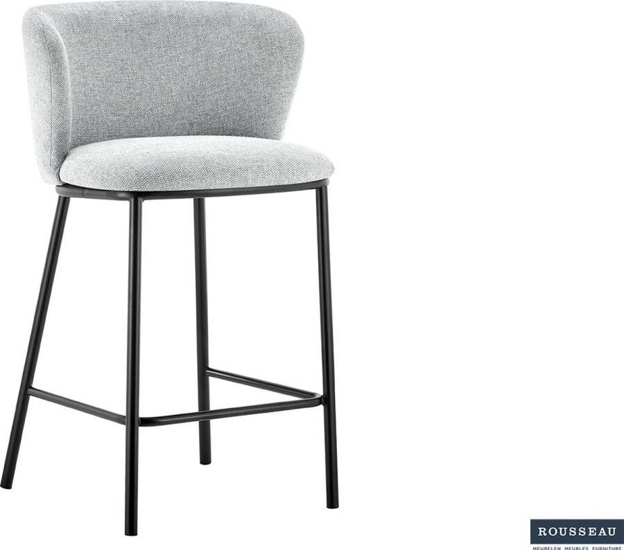 Meubeldiscounter COUNTERSTOEL BARSTOEL TUUR STOF LICHT GRIJS SET VAN 2