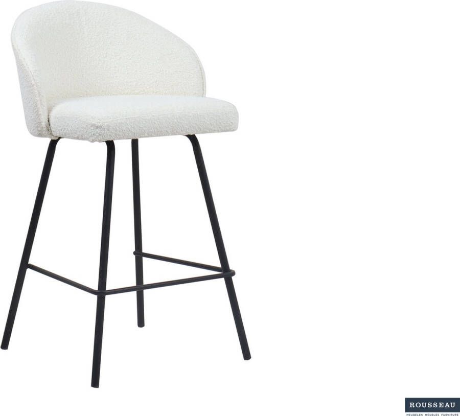 Meubeldiscounter COUTERSTOEL BARSTOEL JUNES STOF WIT SET VAN 2