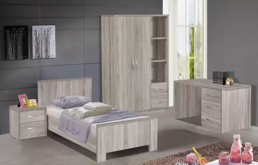 Meubeldiscounter Kinderkamer Jeugdkamer Els Bed 90x200 Kledingkast Bureau Nachtlade