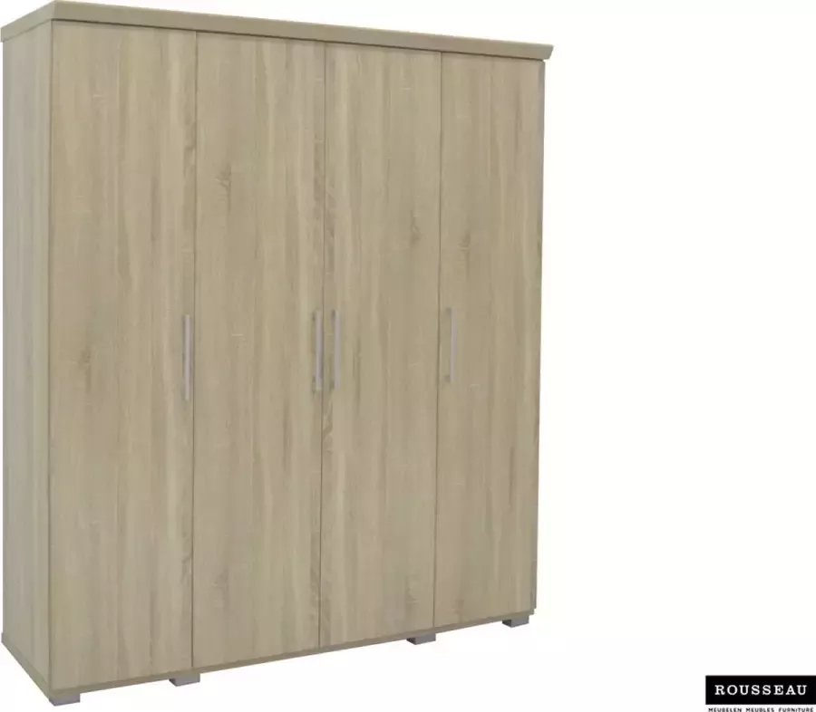 Meubeldiscounter Kledingkast Mike 160 cm 4 deuren Sonoma eik