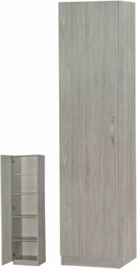 Meubeldiscounter Opbergkast Kledingkast kleerkast 1deurs-kast 180x40x40 Ed New grey Oak - Foto 2