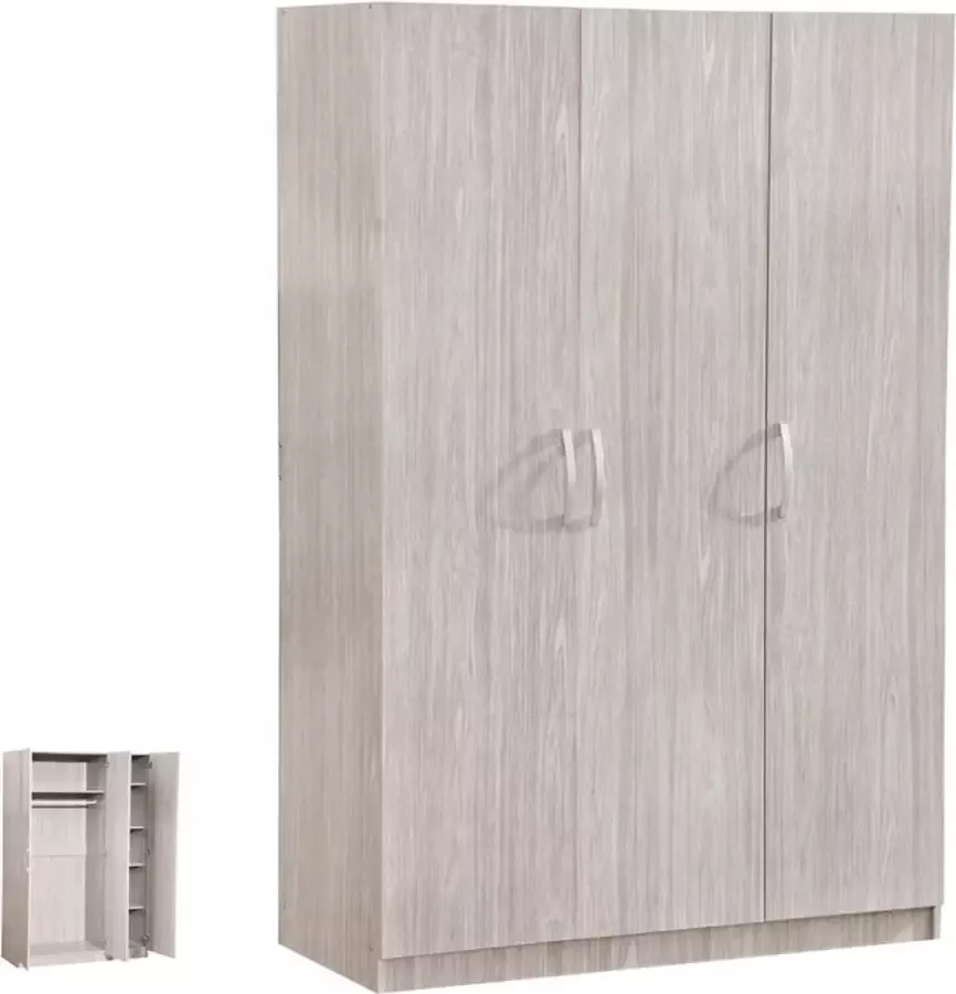 Meubeldiscounter Kledingkast opbergkast kleerkast 3 deurs 120cm Ed - Foto 2