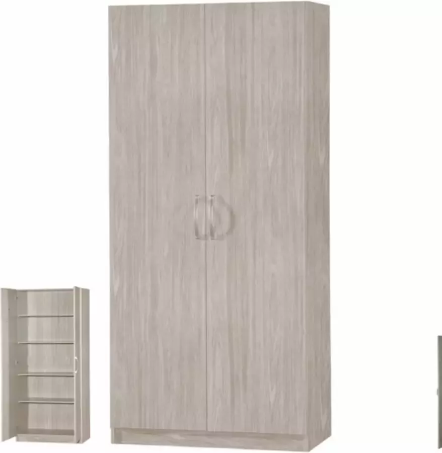 Meubeldiscounter Opbergkast kledingkast kleerkast 80cm Ed New Grey Oak - Foto 2