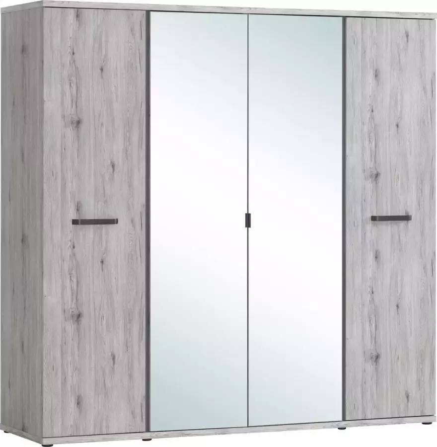 Meubeldiscounter Slaapkamer Kledingkast Ella 4 deurs met spiegel