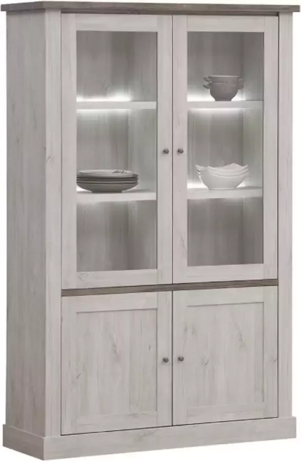 Meubeldiscounter Vitrinekast- Glaskast Aline 126 x 195 x 46