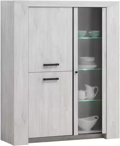 Meubeldiscounter Vitrinekast Jacob 164 X 133 x 45 verlichting