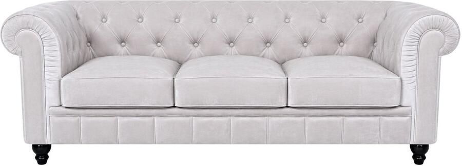 Meubeldistrict Chesterfield Bank 3 Zits Velvet wit Fluweel Sofa - Foto 2