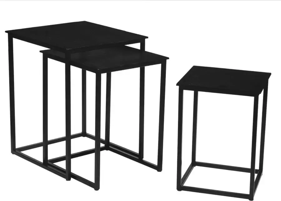 Livingfurn Cast Iron Noelle Black 40x40x51 cm Metaal Set van 3 - Foto 2