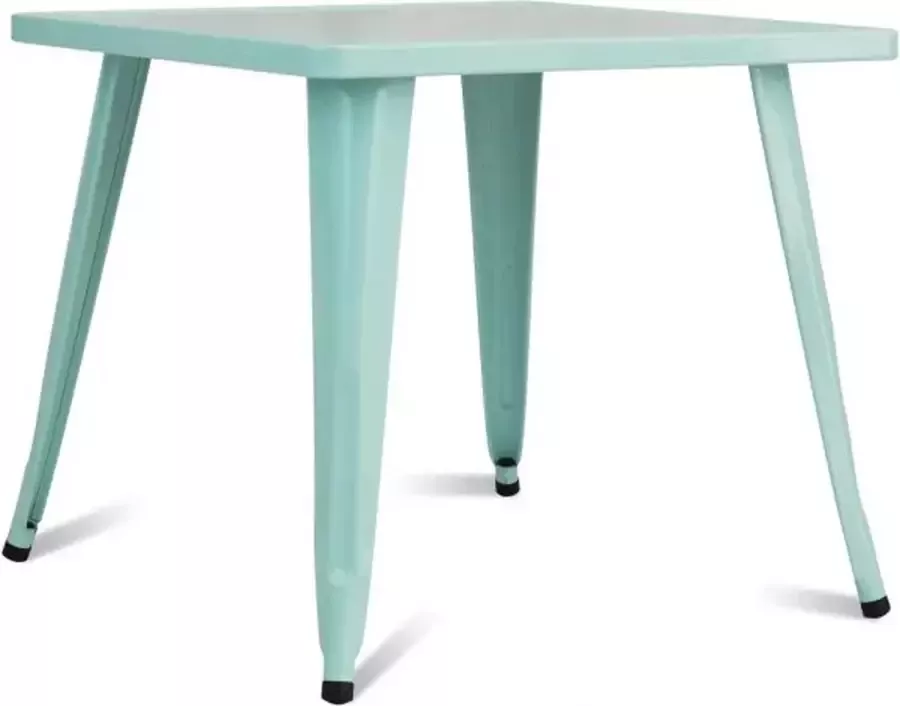 Meubelexpert FURNIBELLA vierkante stalen speeltafel voor kinderen met afgeronde hoeken en glad oppervlak Blauw