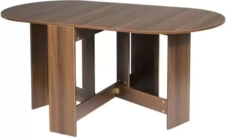 meubelexpert Houten Opklapbare Eettafel 163 x 80 x 75CM Donker Natuurlijk Hout