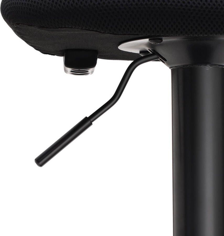 MeubelGigant Barkruk Set van 2 Barkruk in hoogte verstelbaar Met kroonvormige rugleuning 360° draaibaar Gestoffeerde zitting Zwart - Foto 3