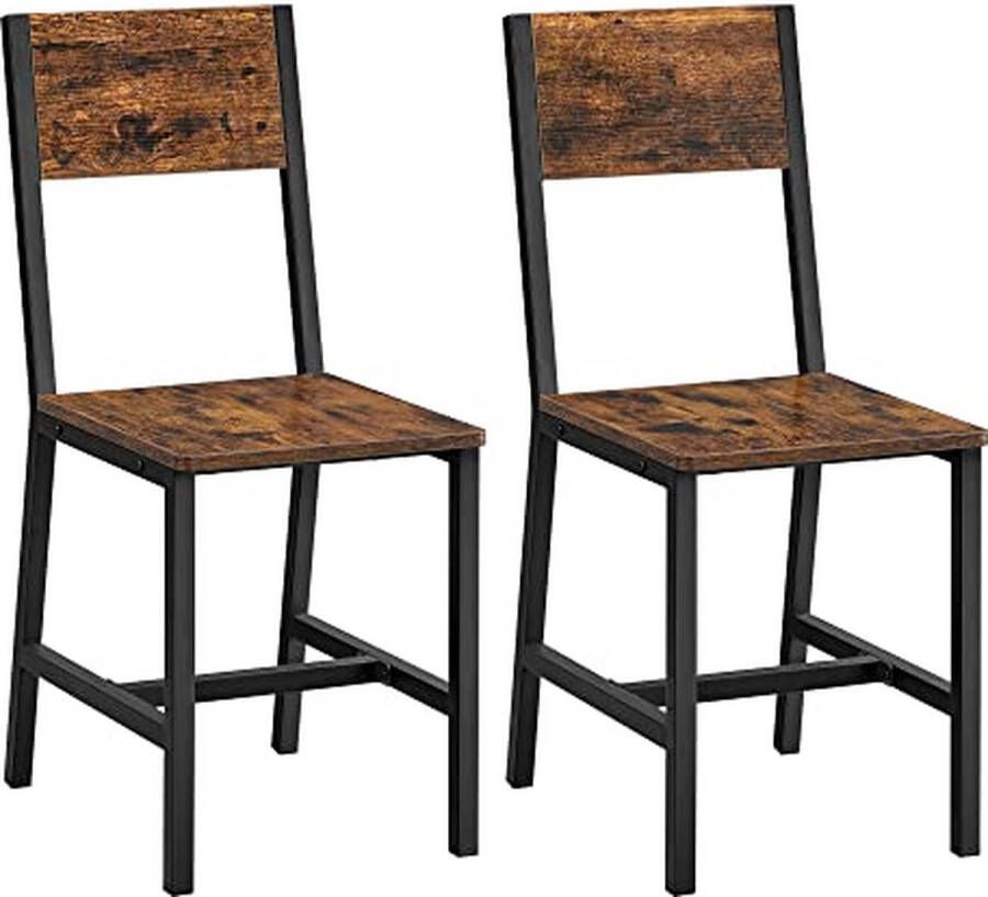 MeubelGigant Eetkamerstoelen Set van 2 Keukenstoelen Metalen frame