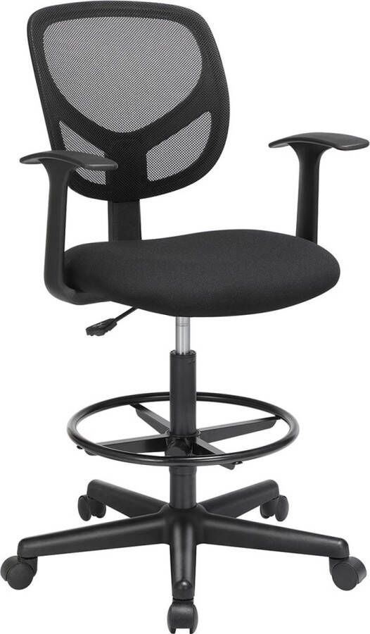 MeubelGigant Ergonomische bureaustoel Computerstoel Werkkruk Met armleuningen Met voetensteun Zwart