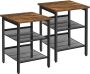 STRAK Meubelen Nachtkastjes Set van 2 Bijzettafels Industrieel Design Vintage Bruin Zwart - Thumbnail 1