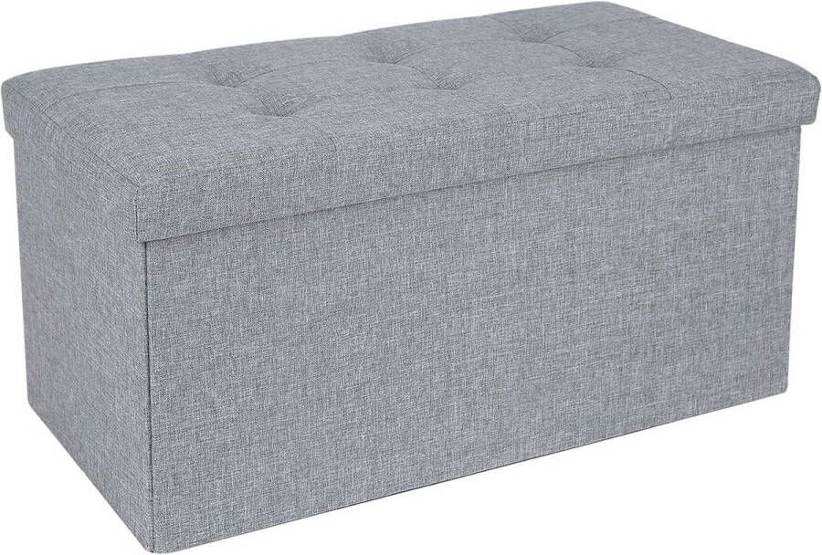 Meubel Gigant Zitkruk Zitbank 80 liter Opvouwbaar Belastbaar tot 300 kg 76 x 38 x 38 cm Lichtgrijs