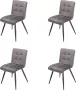 Meubelgoedkoop Eetkamerstoelen set van 4 London (grijs) velvet eetkamerstoel eetkamerstoelen velvet stoel eetkamerstoelen velvet fluweel - Thumbnail 1