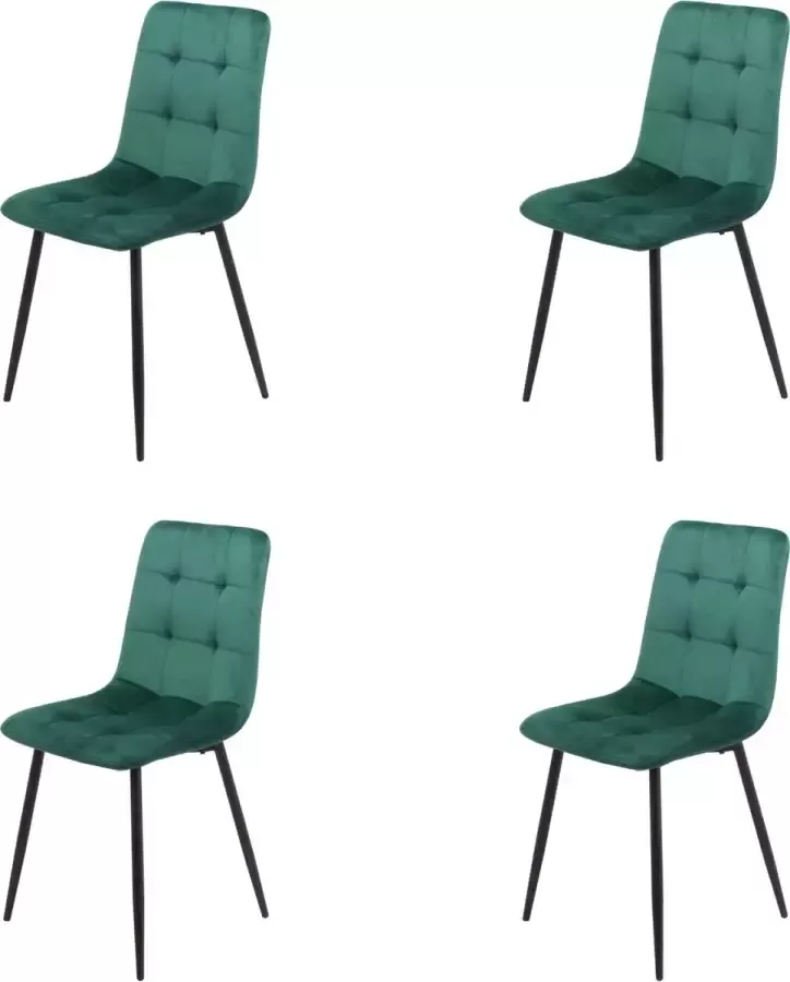 Meubelgoedkoop Eetkamerstoelen set van 4 Milaan (groen) velvet eetkamerstoel eetkamerstoelen velvet stoel eetkamerstoelen velvet fluweel