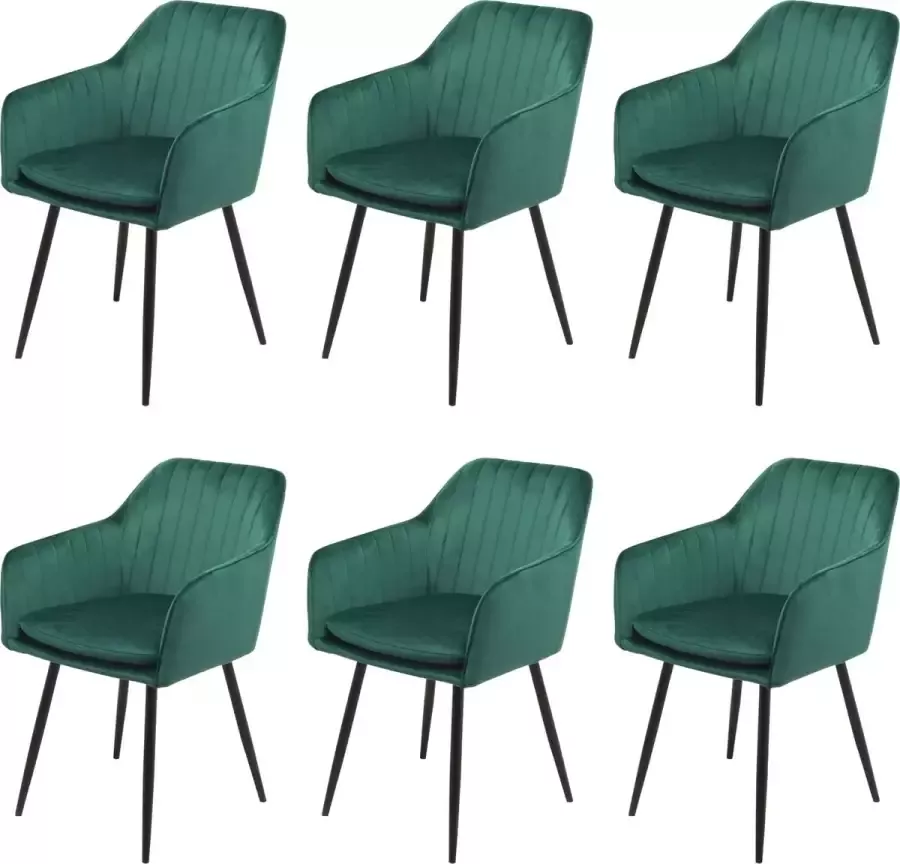 Meubelgoedkoop Eetkamerstoelen set van 6 Barcelona (groen) velvet eetkamerstoel stoel met armleuningen velvet stoel eetkamerstoelen met armleuning