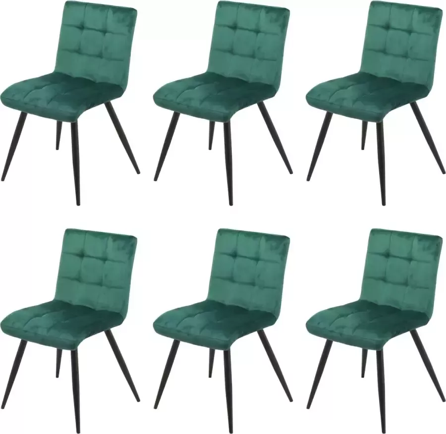 Meubelgoedkoop Eetkamerstoelen set van 6 London (groen) velvet eetkamerstoel eetkamerstoelen velvet stoel eetkamerstoelen velvet fluweel