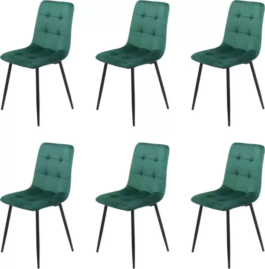 Meubelgoedkoop Eetkamerstoelen set van 6 Milaan (groen) velvet eetkamerstoel eetkamerstoelen velvet stoel eetkamerstoelen velvet fluweel