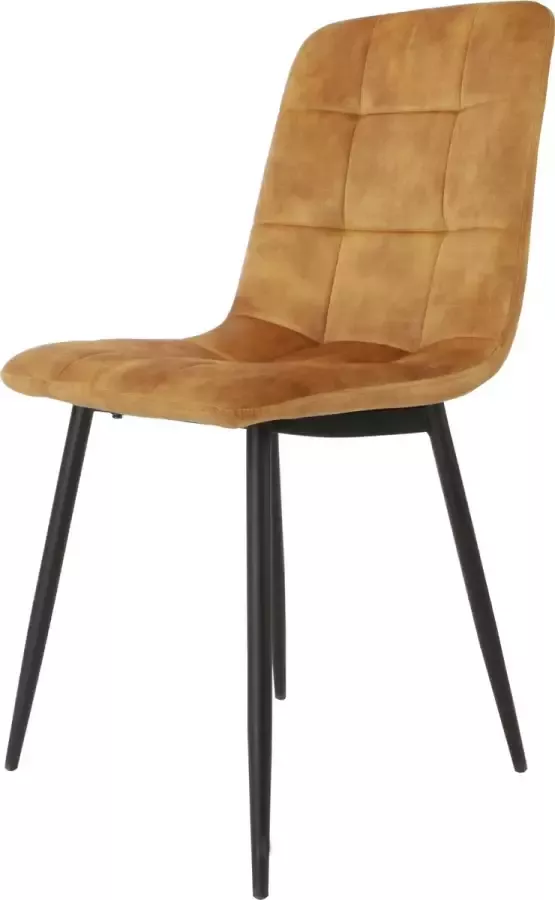 Meubelgoedkoop Velvet eetkamerstoel Cognac Los Angeles eetkamerstoel velvet stoel
